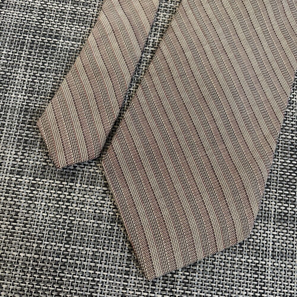 Vintage Chaps Ralph Lauren Neck Tie Brown Diagonal Striped Silk USA Made